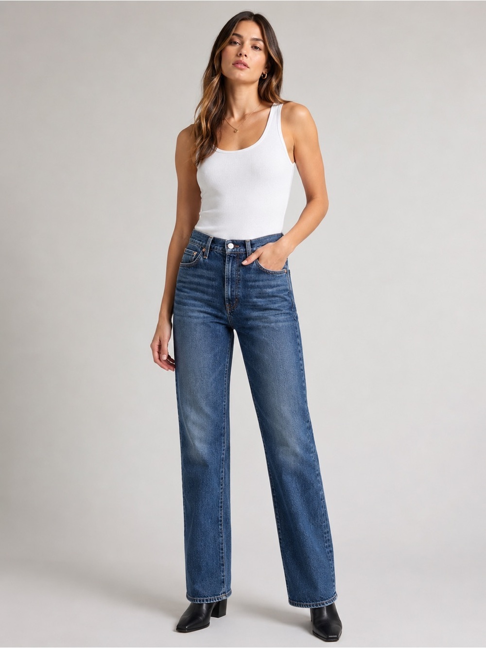 Levi’s Ribcage Straight Jeans 28 High Rise Straight Leg Blue Denim Classic Fit